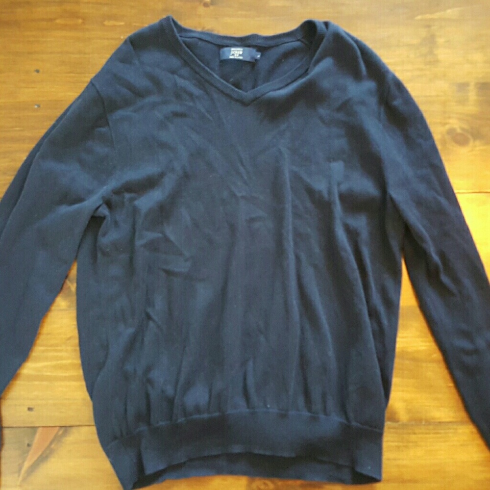 J.Crew navy v-neck cotton sweater large